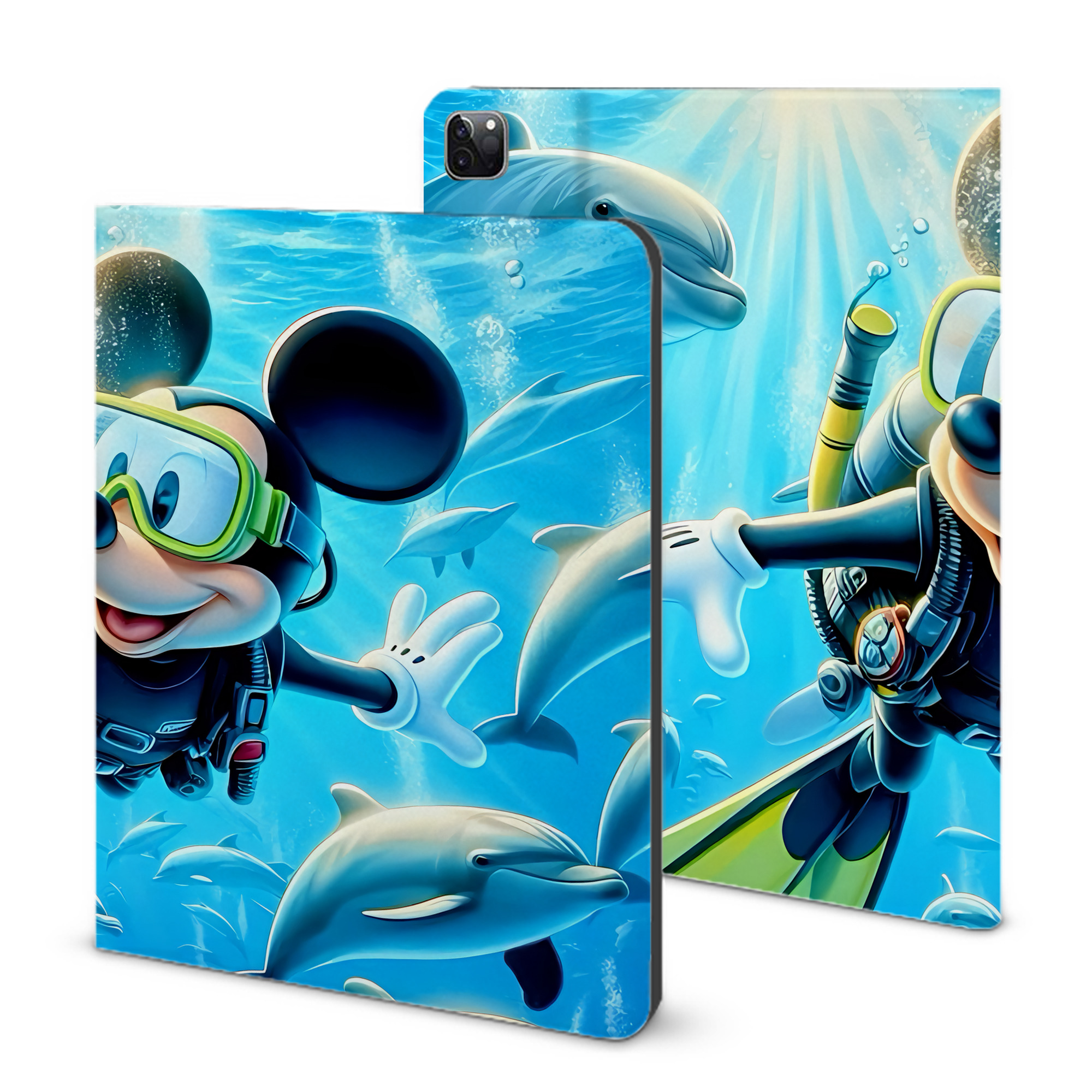 （画像用） ミッキーマウス Mickey Mouse IPad ケース ブック型 PUレザー TPU 耐衝撃 軽量 薄型 ペン収納なし 全面保護 IPad 各モデル対応